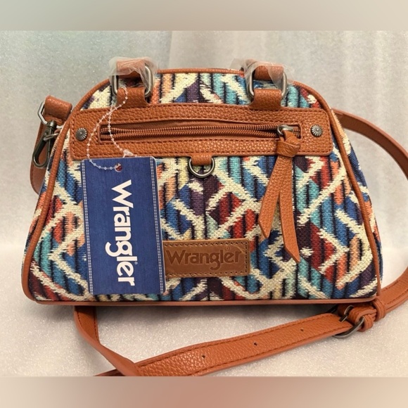 Wrangler Western Aztec Tapestry Satchel Crossbody Bag NWT Boho Rodeo - Picture 13 of 13